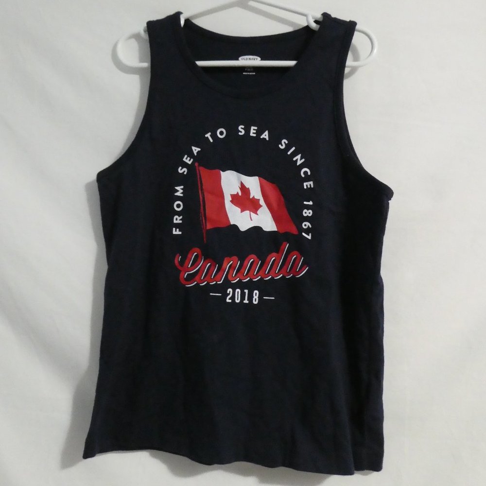 OLD NAVY small (6-7 years) navy graphic tank top Canada 2018 GUC